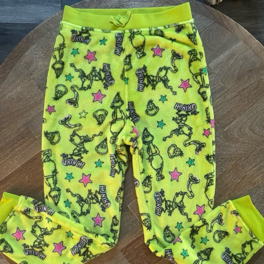 Kids Large (12) Dr. Seuss The Grinch ‎ Fleece Pajama Pants